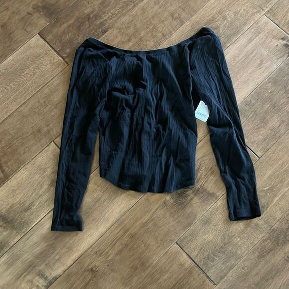 Free People Long Run Layering Top Black M - Picture 3 of 5